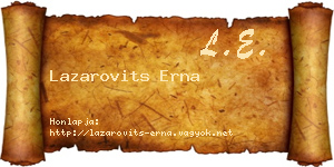 Lazarovits Erna névjegykártya